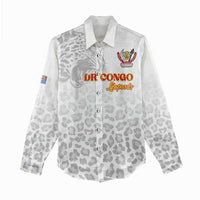 Custom DR Congo Football Women Casual Shirt Go Champions Leopards - White - Wonder Print Shop