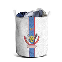 DR Congo Football Laundry Basket Leopards Mix Kuba Raffia Pattern - Wonder Print Shop