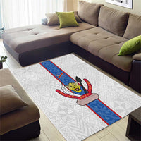 DR Congo Football Area Rug Leopards Mix Kuba Raffia Pattern - Wonder Print Shop