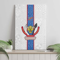 DR Congo Football Canvas Wall Art Leopards Mix Kuba Raffia Pattern - Wonder Print Shop
