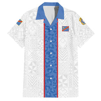 Custom DR Congo Football Hawaiian Shirt Leopards Mix Kuba Raffia Pattern - Wonder Print Shop