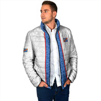 Custom DR Congo Football Padded Jacket Leopards Mix Kuba Raffia Pattern - Wonder Print Shop