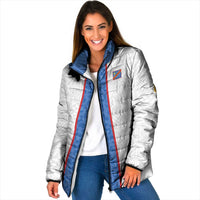 Custom DR Congo Football Padded Jacket Leopards Mix Kuba Raffia Pattern - Wonder Print Shop