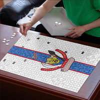 DR Congo Football Puzzle Leopards Mix Kuba Raffia Pattern - Wonder Print Shop