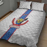 DR Congo Football Quilt Bed Set Leopards Mix Kuba Raffia Pattern - Wonder Print Shop