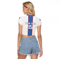 Custom DR Congo Football Raglan Cropped T Shirt Leopards Mix Kuba Raffia Pattern - Wonder Print Shop