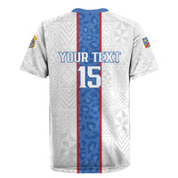 Custom DR Congo Football Rugby Jersey Leopards Mix Kuba Raffia Pattern - Wonder Print Shop