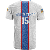 Custom DR Congo Football T Shirt Leopards Mix Kuba Raffia Pattern - Wonder Print Shop