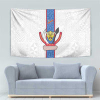 DR Congo Football Tapestry Leopards Mix Kuba Raffia Pattern - Wonder Print Shop