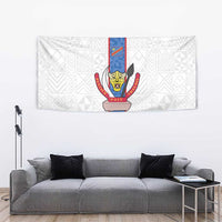 DR Congo Football Tapestry Leopards Mix Kuba Raffia Pattern - Wonder Print Shop