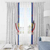 DR Congo Football Window Curtain Leopards Mix Kuba Raffia Pattern - Wonder Print Shop