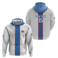 Custom DR Congo Football Zip Hoodie Leopards Mix Kuba Raffia Pattern - Wonder Print Shop