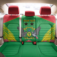 Personalised Sao Tome and Principe Back Car Seat Cover Coat Of Arms With Porcelana Rose - Wonder Print Shop