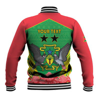 Personalised Sao Tome and Principe Baseball Jacket Coat Of Arms With Porcelana Rose - Wonder Print Shop
