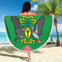 Personalised Sao Tome and Principe Beach Blanket Coat Of Arms With Porcelana Rose - Wonder Print Shop