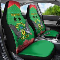 Personalised Sao Tome and Principe Car Seat Cover Coat Of Arms With Porcelana Rose - Wonder Print Shop