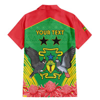 Personalised Sao Tome and Principe Family Matching Mermaid Dress and Hawaiian Shirt Coat Of Arms With Porcelana Rose - Wonder Print Shop
