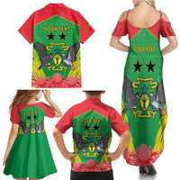 Personalised Sao Tome and Principe Family Matching Summer Maxi Dress and Hawaiian Shirt Coat Of Arms With Porcelana Rose - Wonder Print Shop