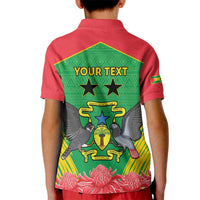 Personalised Sao Tome and Principe Kid Polo Shirt Coat Of Arms With Porcelana Rose - Wonder Print Shop