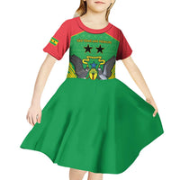 Personalised Sao Tome and Principe Kid Short Sleeve Dress Coat Of Arms With Porcelana Rose - Wonder Print Shop