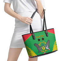 Personalised Sao Tome and Principe Leather Tote Bag Coat Of Arms With Porcelana Rose