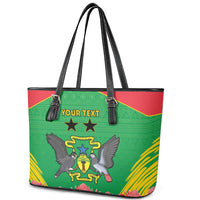 Personalised Sao Tome and Principe Leather Tote Bag Coat Of Arms With Porcelana Rose