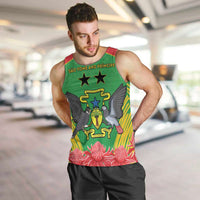Personalised Sao Tome and Principe Men Tank Top Coat Of Arms With Porcelana Rose - Wonder Print Shop
