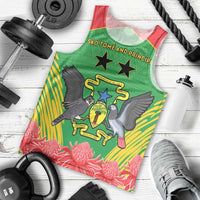 Personalised Sao Tome and Principe Men Tank Top Coat Of Arms With Porcelana Rose - Wonder Print Shop
