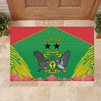 Personalised Sao Tome and Principe Rubber Doormat Coat Of Arms With Porcelana Rose - Wonder Print Shop