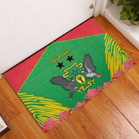 Personalised Sao Tome and Principe Rubber Doormat Coat Of Arms With Porcelana Rose - Wonder Print Shop