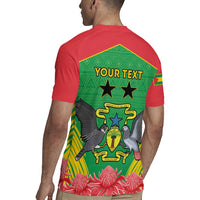 Personalised Sao Tome and Principe Rugby Jersey Coat Of Arms With Porcelana Rose - Wonder Print Shop