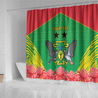 Personalised Sao Tome and Principe Shower Curtain Coat Of Arms With Porcelana Rose - Wonder Print Shop