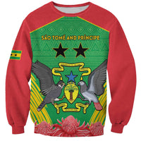 Personalised Sao Tome and Principe Sweatshirt Coat Of Arms With Porcelana Rose - Wonder Print Shop