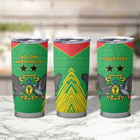 Personalised Sao Tome and Principe Tumbler Cup Coat Of Arms With Porcelana Rose - Wonder Print Shop