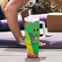 Personalised Sao Tome and Principe Tumbler With Handle Coat Of Arms With Porcelana Rose - Wonder Print Shop