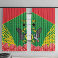 Personalised Sao Tome and Principe Window Curtain Coat Of Arms With Porcelana Rose - Wonder Print Shop