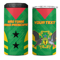 Custom Sao Tome and Principe Football 4 in 1 Can Cooler Tumbler Go Champions - Green Color