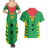 Custom Sao Tome and Principe Football Couples Matching Summer Maxi Dress and Hawaiian Shirt Go Champions - Green Ver