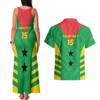 Custom Sao Tome and Principe Football Couples Matching Tank Maxi Dress and Hawaiian Shirt Go Champions - Green Ver