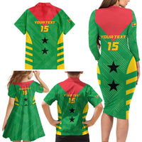 Custom Sao Tome and Principe Football Family Matching Long Sleeve Bodycon Dress and Hawaiian Shirt Go Champions - Green Ver - Wonder Print Shop
