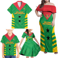 Custom Sao Tome and Principe Football Family Matching Off Shoulder Maxi Dress and Hawaiian Shirt Go Champions - Green Ver - Wonder Print Shop