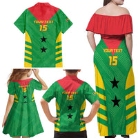 Custom Sao Tome and Principe Football Family Matching Off Shoulder Maxi Dress and Hawaiian Shirt Go Champions - Green Ver - Wonder Print Shop