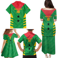 Custom Sao Tome and Principe Football Family Matching Puletasi and Hawaiian Shirt Go Champions - Green Ver
