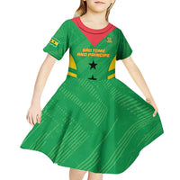 Custom Sao Tome and Principe Football Kid Short Sleeve Dress Go Champions - Green Ver - Wonder Print Shop