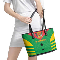 Custom Sao Tome and Principe Football Leather Tote Bag Go Champions - Green Ver