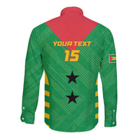 Custom Sao Tome and Principe Football Long Sleeve Button Shirt Go Champions - Green Ver