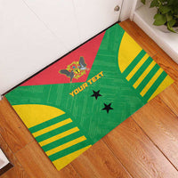 Custom Sao Tome and Principe Football Rubber Doormat Go Champions - Green Ver - Wonder Print Shop