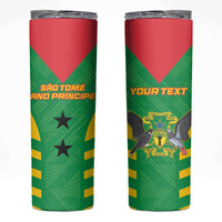 Custom Sao Tome and Principe Football Skinny Tumbler Go Champions - Green Color - Wonder Print Shop