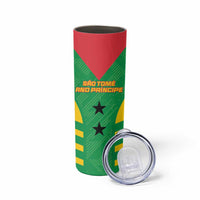 Custom Sao Tome and Principe Football Skinny Tumbler Go Champions - Green Color - Wonder Print Shop