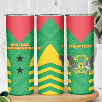 Custom Sao Tome and Principe Football Skinny Tumbler Go Champions - Green Color - Wonder Print Shop